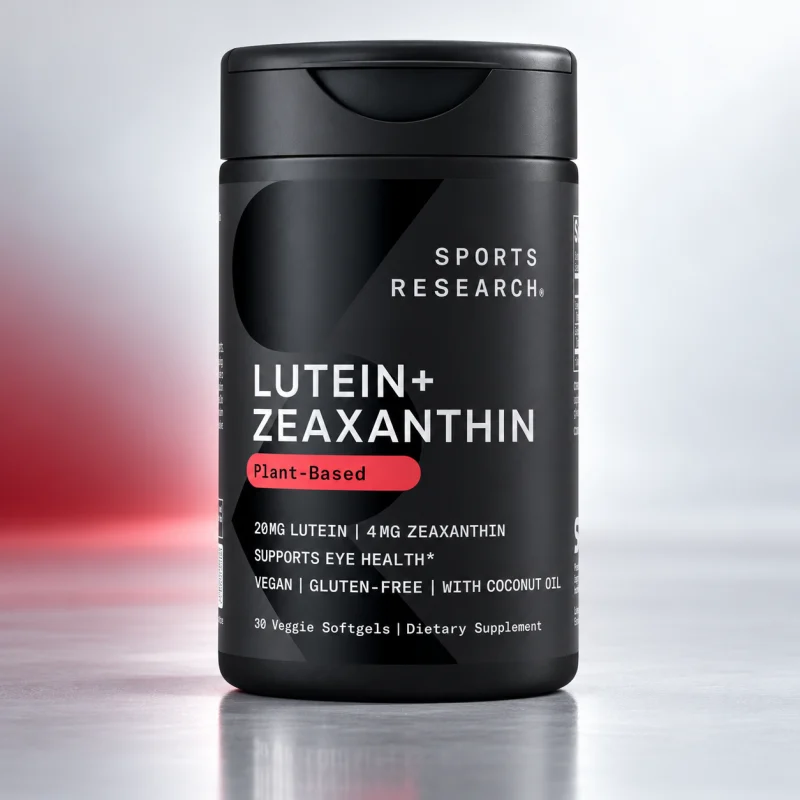 Sports Research Luteína + Zeaxantina con aceite de coco orgánico, 30 PlantGels